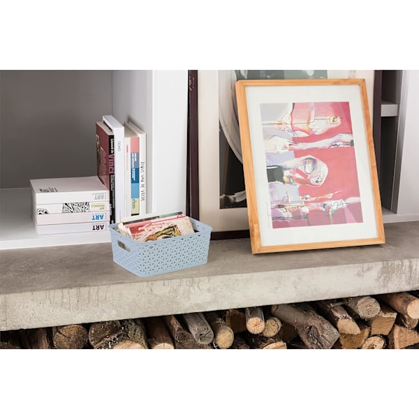 Liten Rektangulär Förvaringskorg 4L - Blå (4-pack) blue