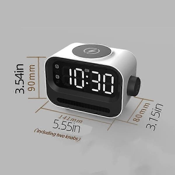 Digital Display Clock Speaker Magnetisk Trådløs Oplader