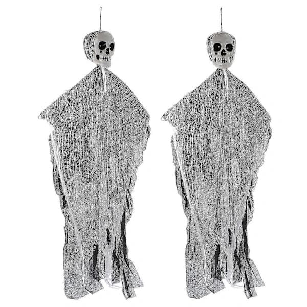 Hängande spökdekoration för Halloween 2-pack för evenemangsdekor i grå kvalitetspolyester