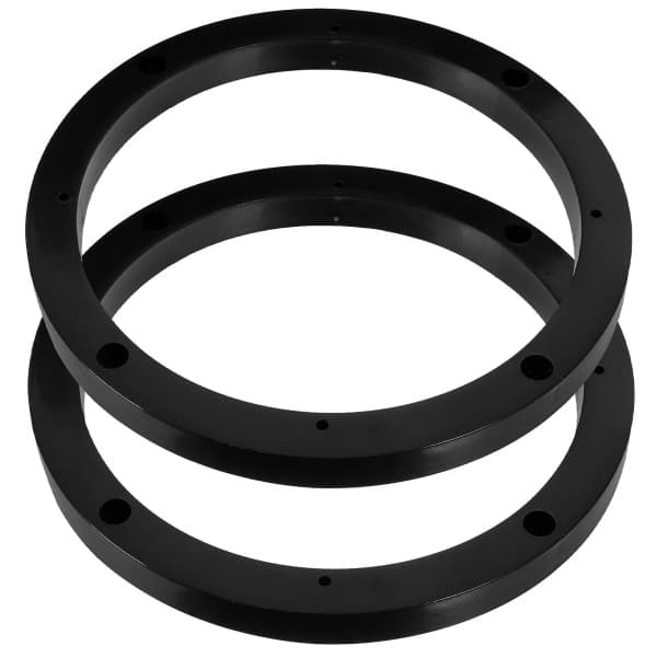 1 par högtalaradapter, 6,5 tums bilhögtalaravståndsring, svart plasthögtalaradapter, solid plastplatta