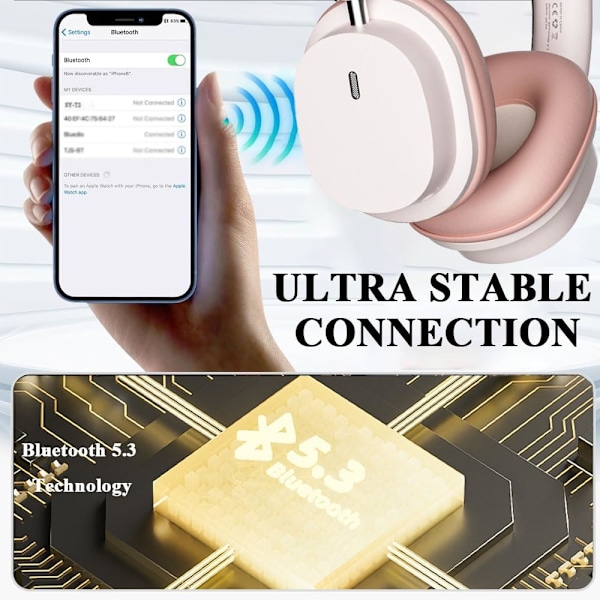 Trådlösa Bluetooth-hörlurar med mikrofon, hopfällbara over-ear-hörlurar, trådbundna headset med brusreducerande mikrofon, hopfällbara hörlurar