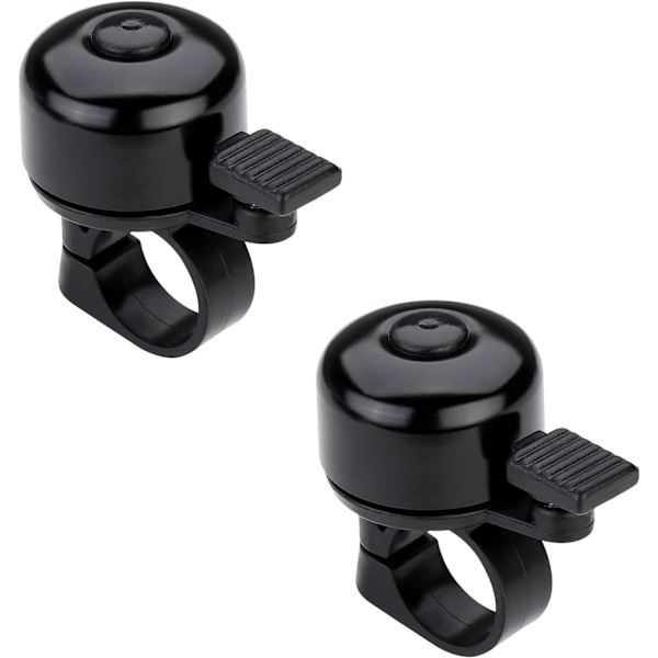 Cykelklocka med Klart Ljud för Vuxna, Pojkar och Flickor, Svart, 2-pack black