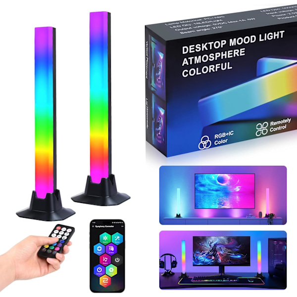 LED TV-lampa, Smart LED-lampa för gaming, RGB med flera ljuseffekter, Ljusstavar med scenlägen och musiklägen, Dekoration (32CM180°)