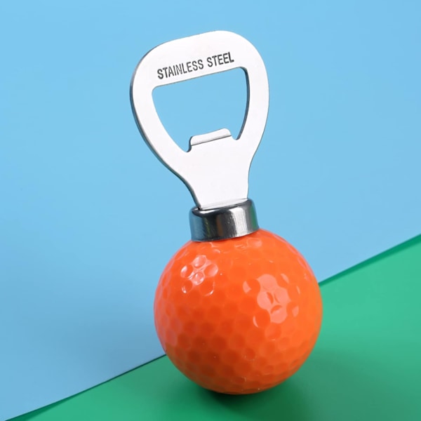 Ölflasköppnare i form av en golfboll, 92,67 mm rostfritt stål-Orange Orange