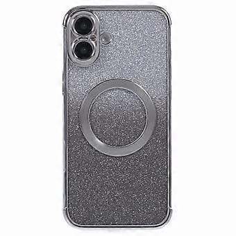 Etui til iPhone 16 kompatibel med MagSafe galvanisert TPU gradient glitter telefonetui (stil A)