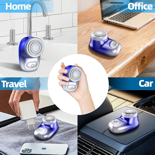 Mini Elektrisk Rakapparat, Elektrisk Rakapparat i Fickformat för Män Kvinnor, Uppladdningsbar Enkel Enknappsmanövrering (1-pack)