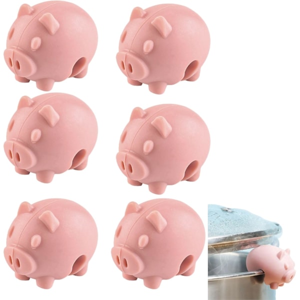 6 st Locklyftare i Silikon Spillskydd (Piggy (färg slumpmässig)) Piggy