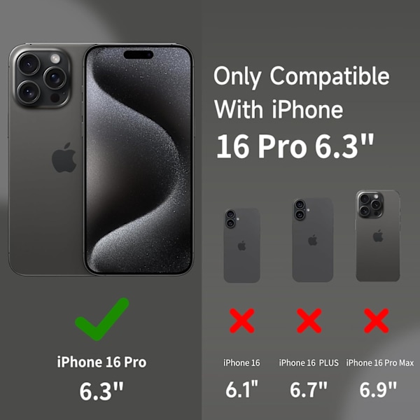 Flytande Silikon Skal för iPhone 16 Pro, Fullständigt Skyddande Skal, Mjukt Ultra Tunt Mobilskal med Anti-Rep Mikrofiberfoder, 6.3\", Svart iPhone 16 pro