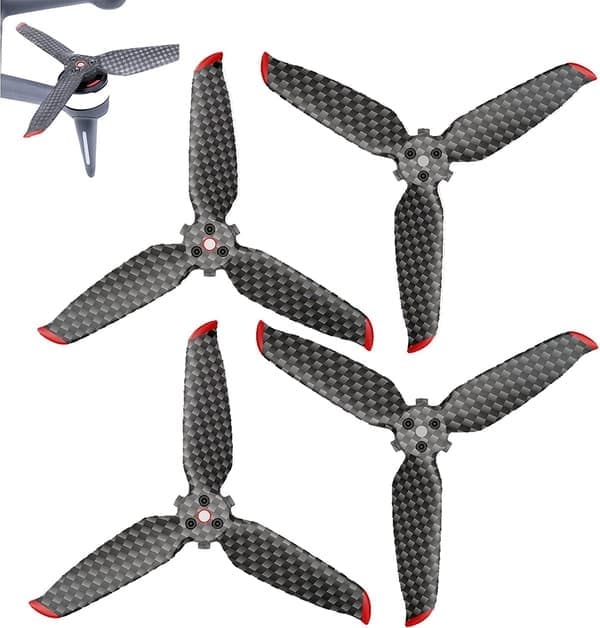 Par kulfiberpropelblade til DJI FPV - Højhastighedspropeller til droner - Støjsvage propeller - 4-bladet propel - Dronepropel