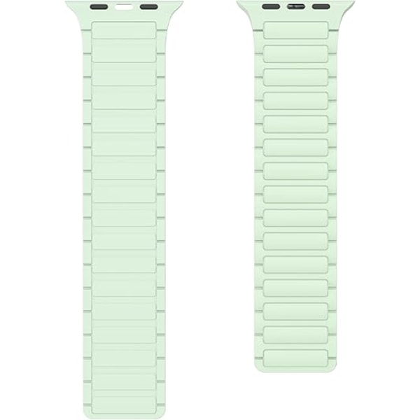 【Magnetisk】 Klockarmband för Apple Watch Band Kompatibelt, Mjukt Silikon Klockarmband För 42MM 41MM 40MM 38MM-Cyan Cyan