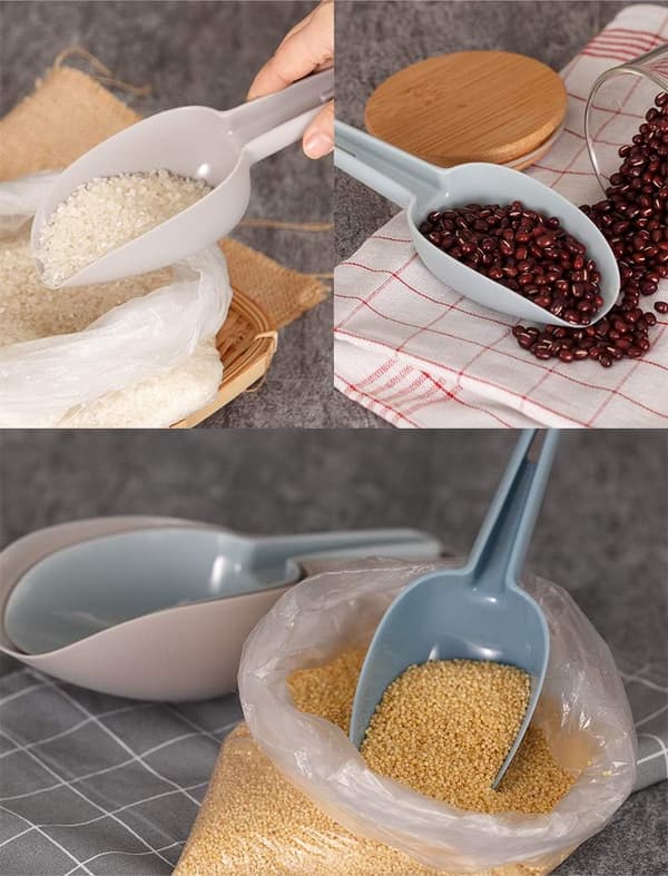 Plastik Ske Sæt Kæledyrsfoder Ske Hvalpefoder Feeder Skovl Måleske Tørfoder Ske Multifunktionelt Praktisk Ske Sæt 3 Dele Nesting Design