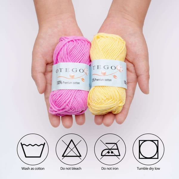 10-pack Bomullsgarn, Bomullsstickning, Virkgarn 49m/rulle multifärg multicolor