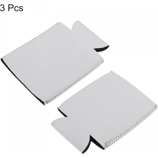 Kylmanschetter för burkar, isolerade hopfällbara neoprenöverdrag, för smala burkar och flaskor, svart 3-pack, (vit) white
