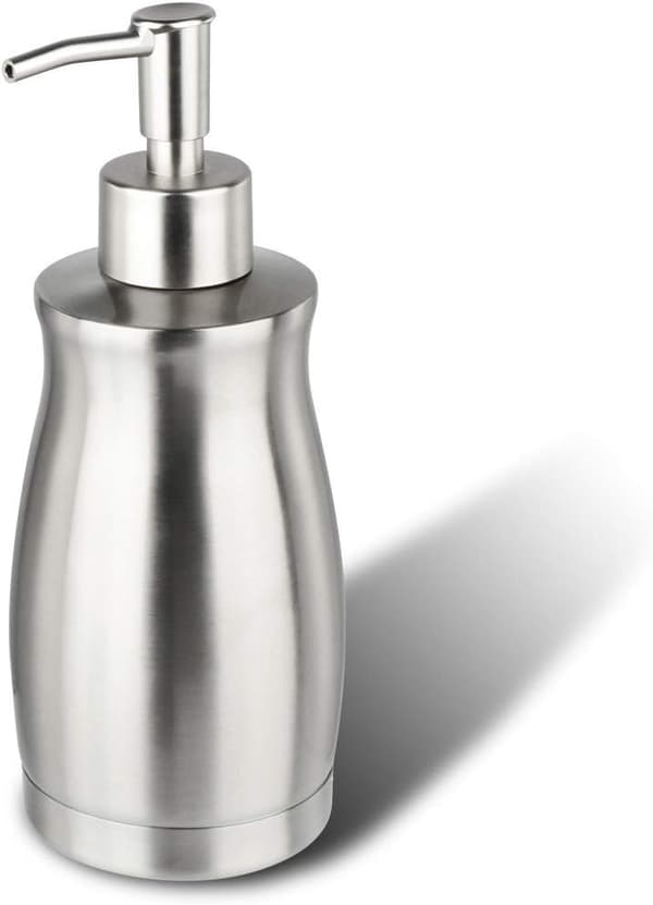 Såpedispenser, flytende såpedispenser i rustfritt stål, oppvaskmiddeldispenser for bad og kjøkken (400 ml)