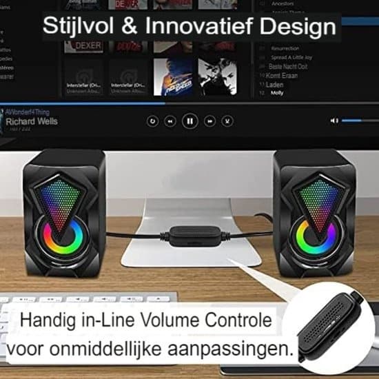 Spelhögtalare - Datorhögtalare - PC-högtalare - Svart