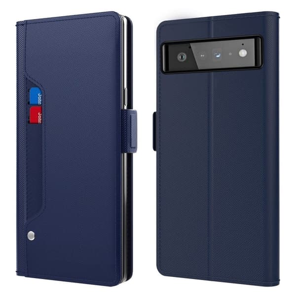 Stilfuldt Google Pixel 6 cover med makeupspejl - Blå Blue blue