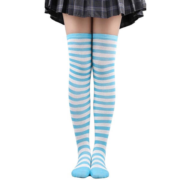 Par Julestrømper Stribede Lårhøje Strømper Kvinder Lange Strømper Over Knæstrømper Halloween Cosplay Feststrømper