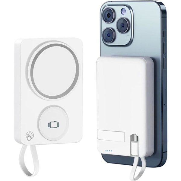Magnetisk Powerbank 10000mAh Externt Batteri Trådlös PD 22.5W USB-C Ingång/Utgång Externt Batteri Snabbladdning Laddad