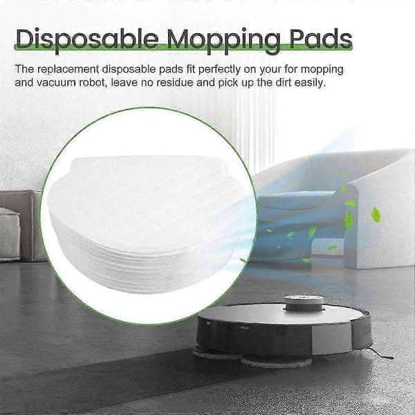 50-pack engångsmoppdynor kompatibla med Ecovacs Deebot OZMO N7 / T5 / OZMO 920 / OZMO 950 robotdammsugare DS