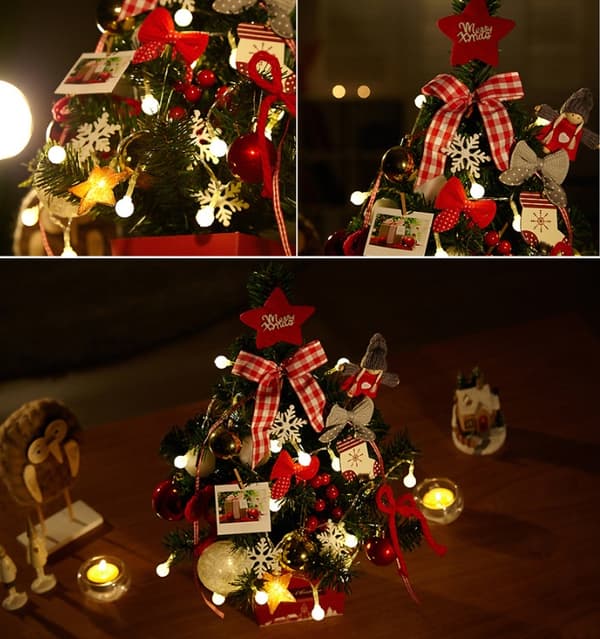 Jul Mini juletrepynt med lampe 50 cm skrivebord C