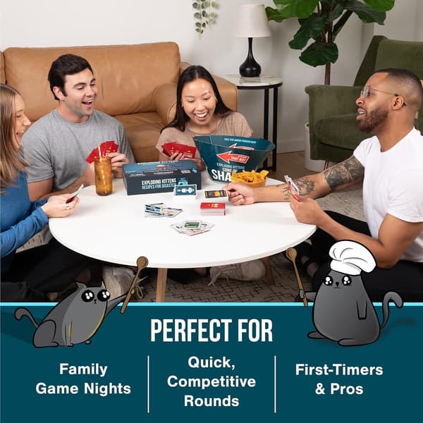 Exploding Kittens Recipe for Disaster Deluxe -pelisetti Exploding Kittensiltä - Korttipelit aikuisille, teineille ja lapsille - Hauskoja perhepelejä