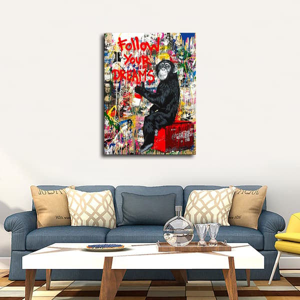 Graffitiposter, heminredningsmålning, ramlös målningskärna, dukmålning, 30*40cm