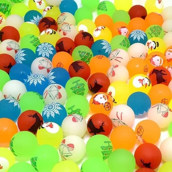 Julehoppebolde – IHABOR – 12 bolde – Ikke-giftigt gummi – Lysende – Juledesign
