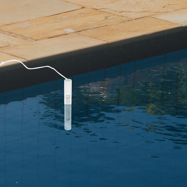 Letlæseligt flydende pooltermometer, velegnet til indendørs spabade og private pools.