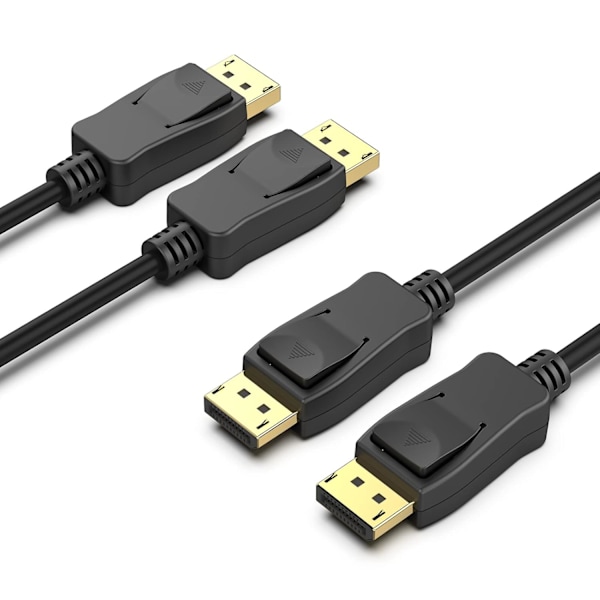 2 DisplayPort till DisplayPort, hane till hane videokabel 1,8 m kabel, DP till DP hane till hane kabel, stöder 4K@60Hz, 2K@165Hz 2pcs
