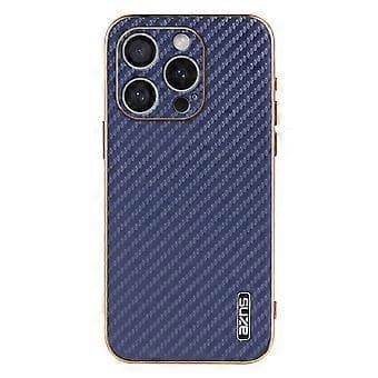 AZNS-deksel til iPhone 16 Pro galvanisert karbonfibertekstur PU+TPU-telefondeksel (stil D)