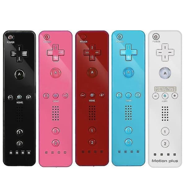 Wii spillfjernkontroll innebygd Motion Plus Joystick Joypad for Nintendo Red