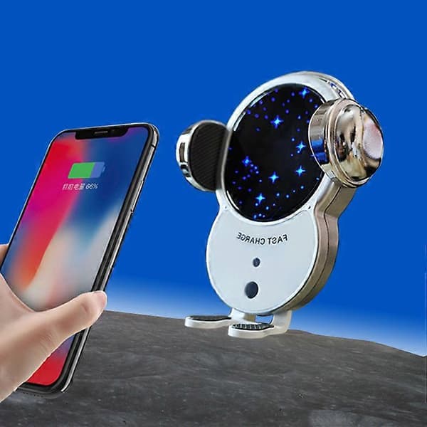 Trådløs billader Astronaut Telefonholder Luftventil Telefonfeste