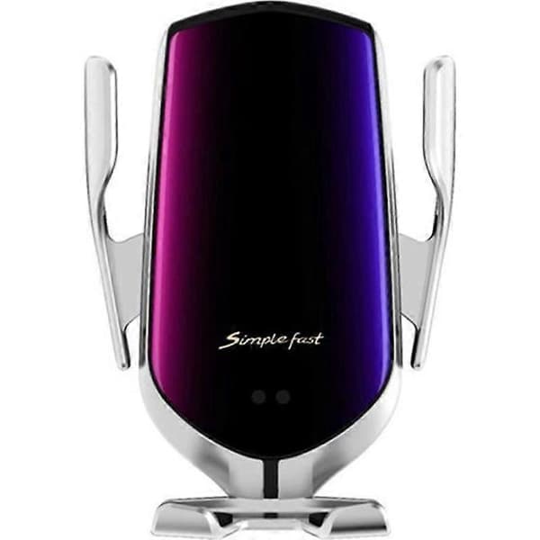 Biltelefonholder Trådløs Lader Bluetooth Luftventil Roterbar Sølv