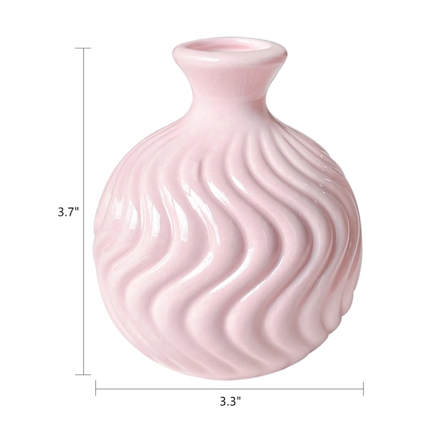 Ikebana Vas Knopp Blomsterarrangemang Hydroponisk Macaron Färgglad Keramisk Dekorativ Vas (Rosa) Pink