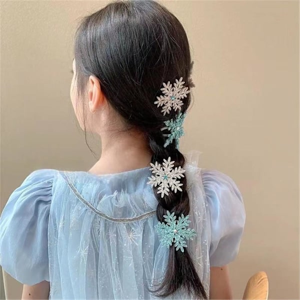 Flickor Strass Snöflingor Hårklämma Eleganta Hårnålar Hårstyling Tillbehör Estetik Hårspännen för Studenter. Dubbla lager medium Double layer medium