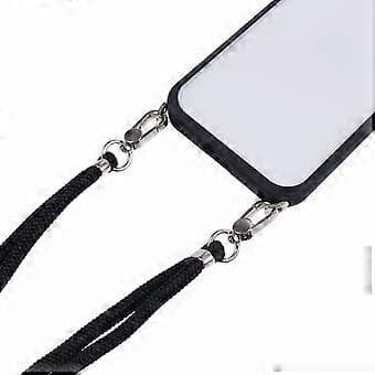 Etui til iPhone 16 TPU+PC Krystalklar Bagside med Snor (Stil B)