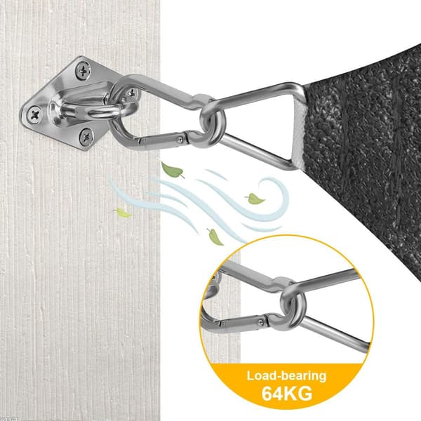 M6 fästkit i rostfritt stål för triangulära, fyrkantiga och rektangulära solsegel - Silver, 44-delars set