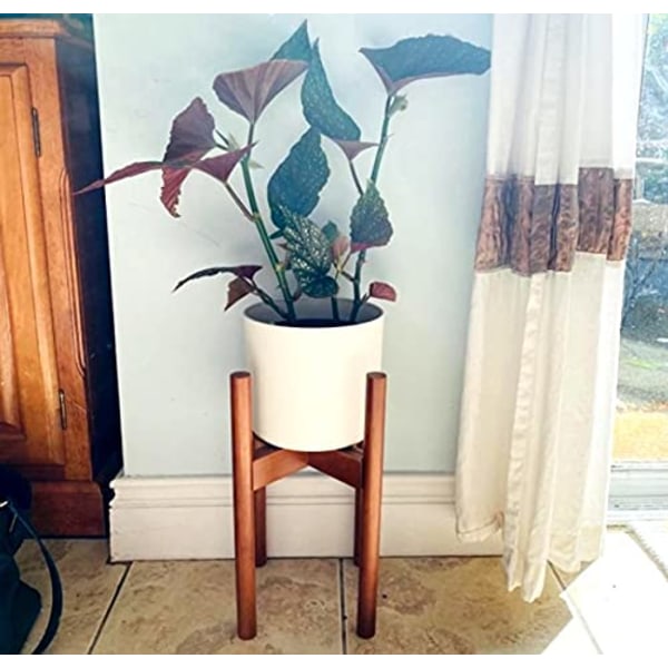 1 st Bambu Växtställ Justerbart Blomkrukshållare Passar 20-30 Centimeters Krukor Inomhus och Utomhusbruk Mid Home Tillbehör (Brun)