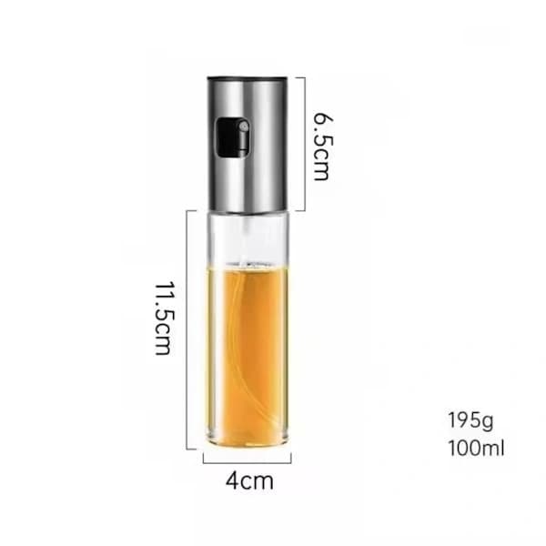 Öljyn ja viinietikan suihkepullo – 100 ml hopea