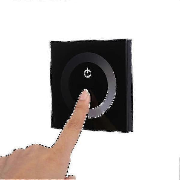 DC 12V-24V Dimmer Switch Väggmonterad Touch Panel Controller; Monokrom LED-remsa Ljusstyrka Justerbar Dimmer; Touch Screen LED Dimmer Switch (svart)