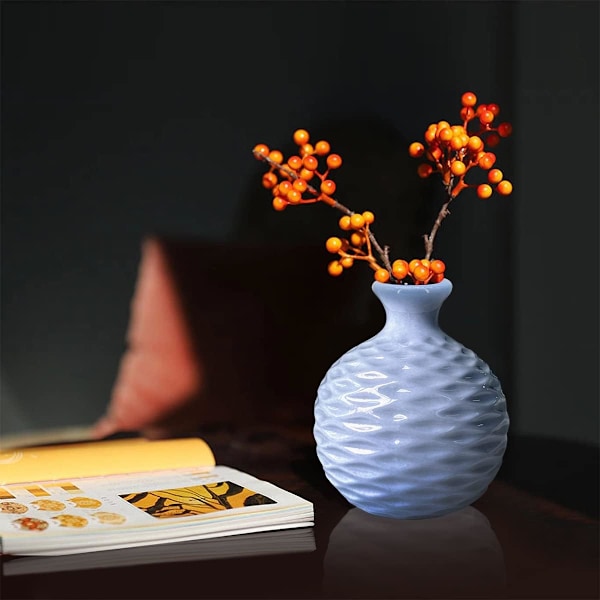 Blomsterarrangemang Ikebana Knoppvas Hydroponisk Macaron Färgglad Keramisk Dekorativ Vas (Blå) Blue