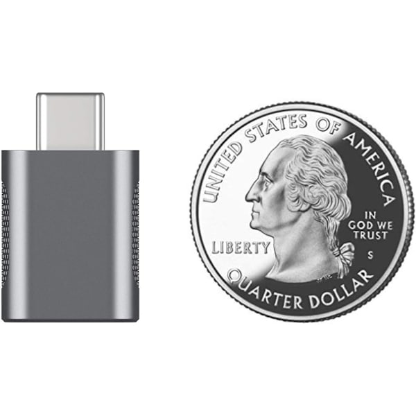 USB C til USB Adapter, USB-C til USB 3.0 Adapter, USB Type-C til USB, 4/3 til USB Hun Adapter til MacBook Pro2021, MacBook Air 2020, iPad Pro 2021 gray