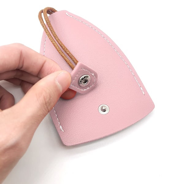 Nyckelöverdrag av dragtyp, Sött Kanin PU Läder Tecknad Bilnyckelhållare Fodral, Stor Kapacitet Utdragbar Nyckelhylsa Inte Lätt-Rosa Pink