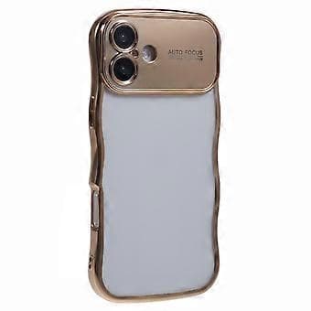 Fodral för iPhone 16 Elektropläterad lockig ram TPU Transparent mobilskal (Stil D)