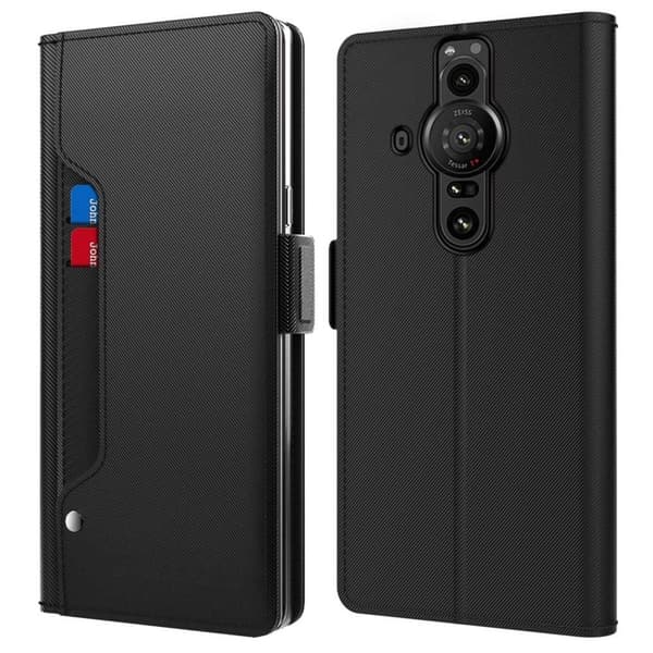 Stilfuldt Sony Xperia Pro-I etui med makeupspejl - Sort Black black