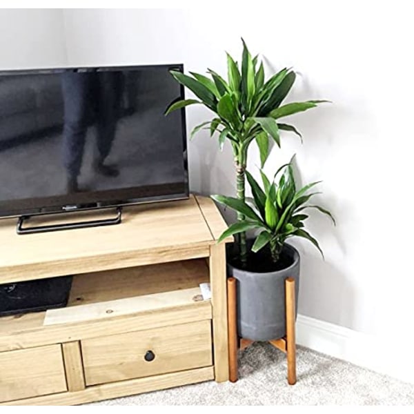 1 st Bambu Växtställ Justerbart Blomkrukshållare Passar 20-30 Centimeters Krukor Inomhus och Utomhusbruk Mid Home Tillbehör (Brun)