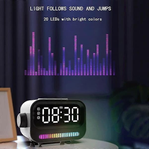 Digital Display Klocka Högtalare Magnetisk Trådlös Laddare