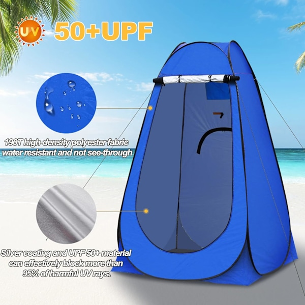 Pop Up Toalett Tält Omklädningsrum Anti-UV Dusch Tält för Strand, Fiske, Bad, Utomhus, med Bärväska