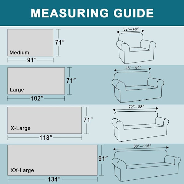 Bohemisk Bomullssofföverdrag för Soffor Tvättbara Sektionssofföverdrag (180 x 300 cm, X-Large, Aqua Beige) Beige