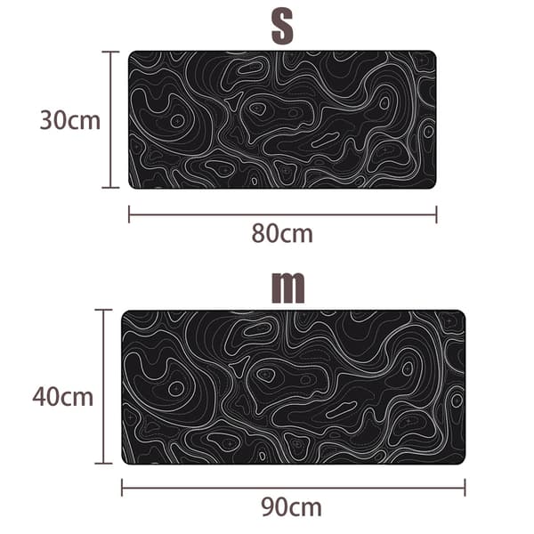 Stor musematte skrivebordsbakgrunn Svart S Svart Black S